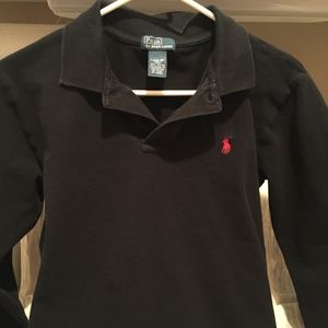Long Sleeve Black Polo Boys size 14-16